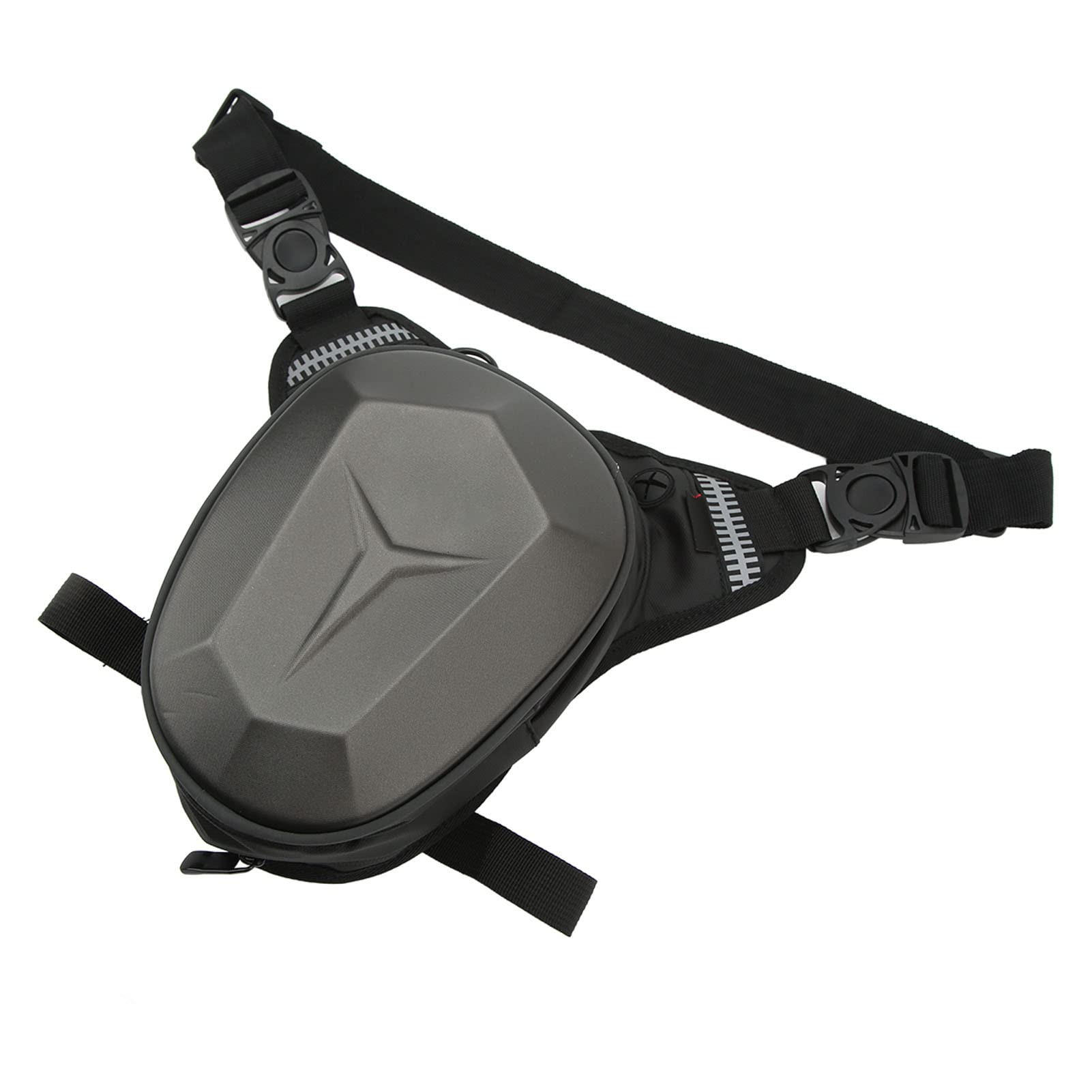 Sac de jambe réglable pour moto, sac de cuisse multifonction avec bande réfléchissante, sac banane étanche pour randonnée, voyage, pêche (gris)