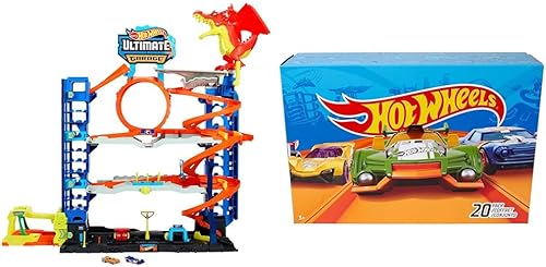 Hot Wheels Paquete de 20 (los estilos pueden variar) + Hot Wheels Ultimate Garage