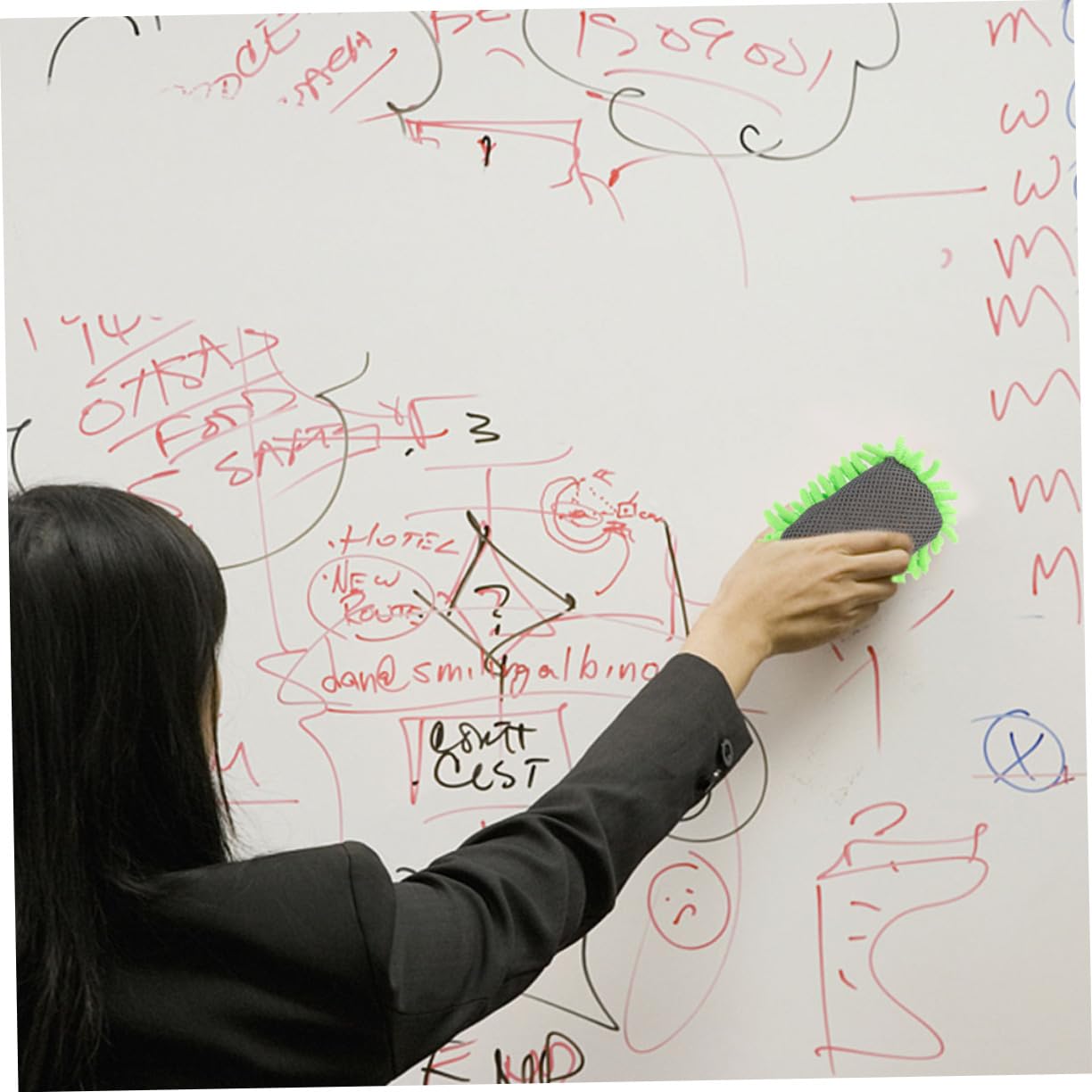 TEHAUX 20stücke Wiederverwendbare Chenille Whiteboard Radierer Graues Rotes Blaues Grünes Waschbare Und Tragbare Kreidetafel Eraser Für Klassenzimmer Und Büro