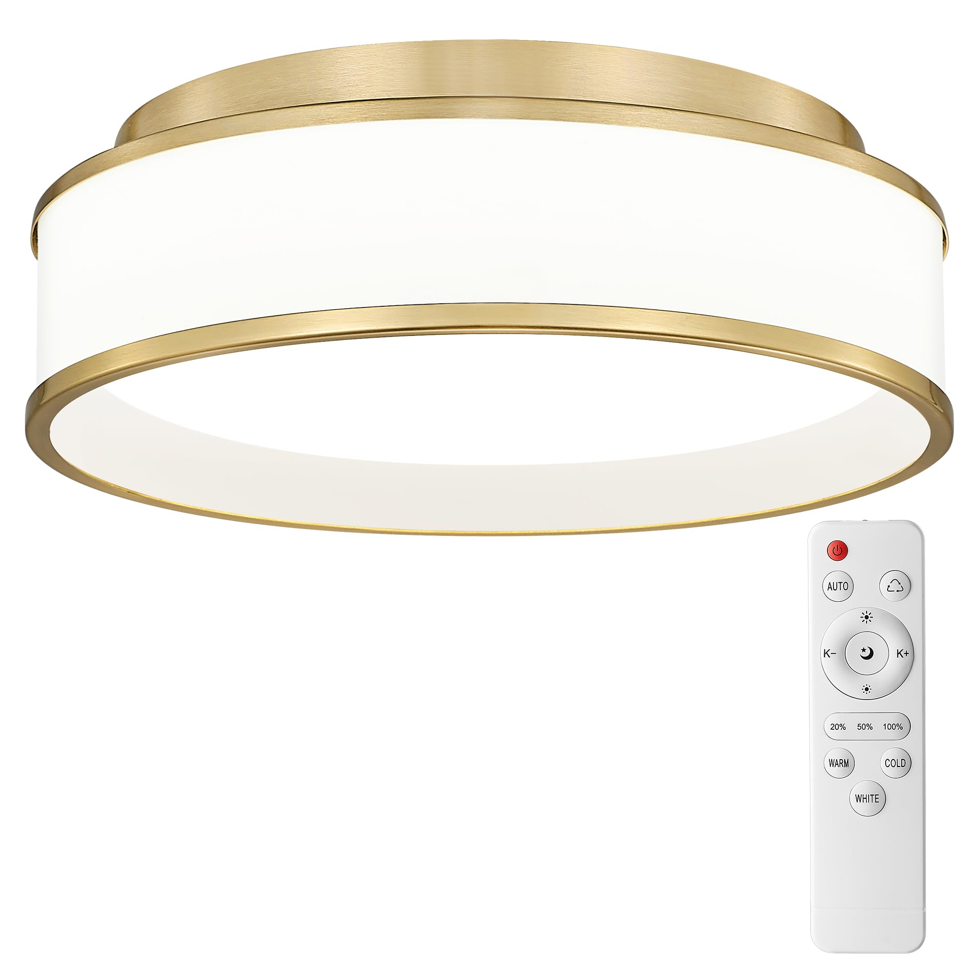 kudos Flush Mount Ceiling Light with Remote, Drum Light with
