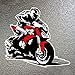 Auto Aufkleber Motorradrennen Biker Bunte lustige Aufkleber Wasserdichte Abdeckung Kratzer Aufkleber PVC, 17.4cm * 15 cm (Color : 1, Size : 17.4cmx15cm)