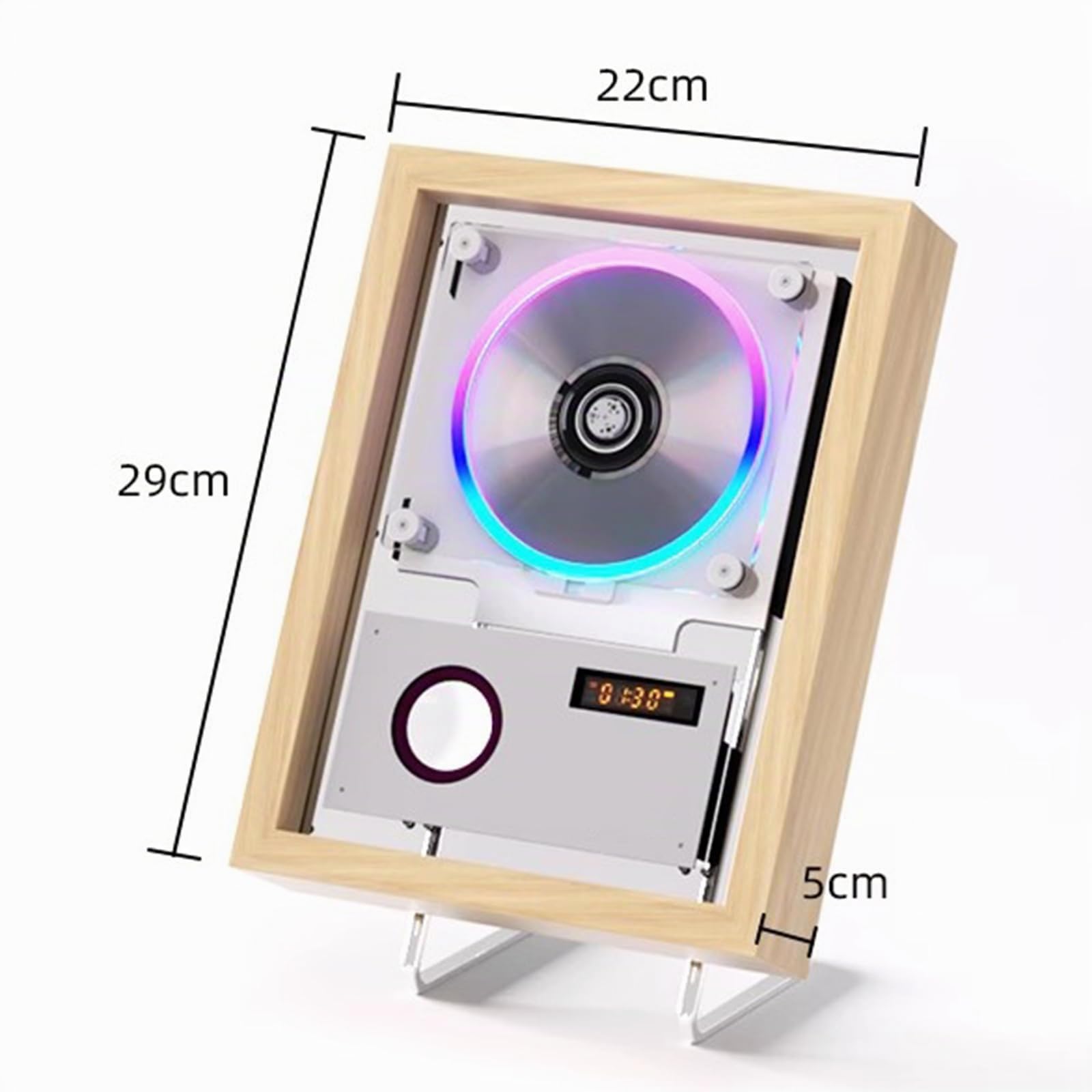 Lettore CD Music Frame, Lettore CD da Parete con Altoparlanti, Schermo LED, Illuminazione Ambientale, Telecomando, Uscita Bluetooth/AUX da 3,5 Mm, per La Casa, L'Ufficio E La Galleria