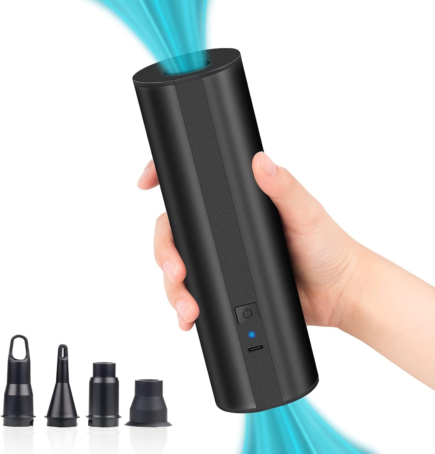 Inflador Eléctrico con Batería Recargable - Bomba para Colchón Hinchable, Paddle Surf, Kayak - Infla/Desinfla con 4 Boquillas