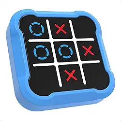Jogo da Velha Eletrônico Portátil 3 em 1, Brinquedo Educativo Interativo com Luz, 9.5x9.5x2.5cm, para Crianças a partir de 5 Anos e Adultos, Treino de Memória e Raciocínio Lógico