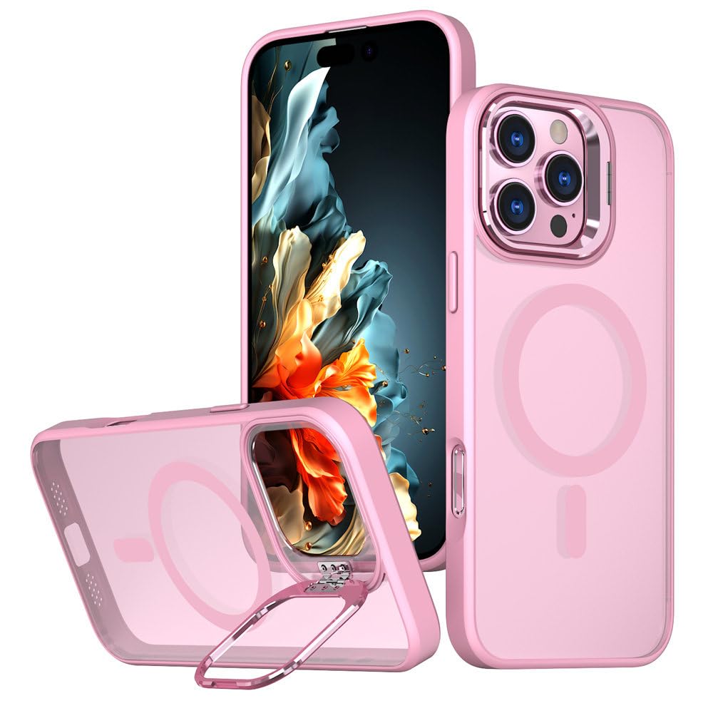Protection objectif iPhone 16 Pro Max coque de luxe mate compatible MagSafe rose - 6