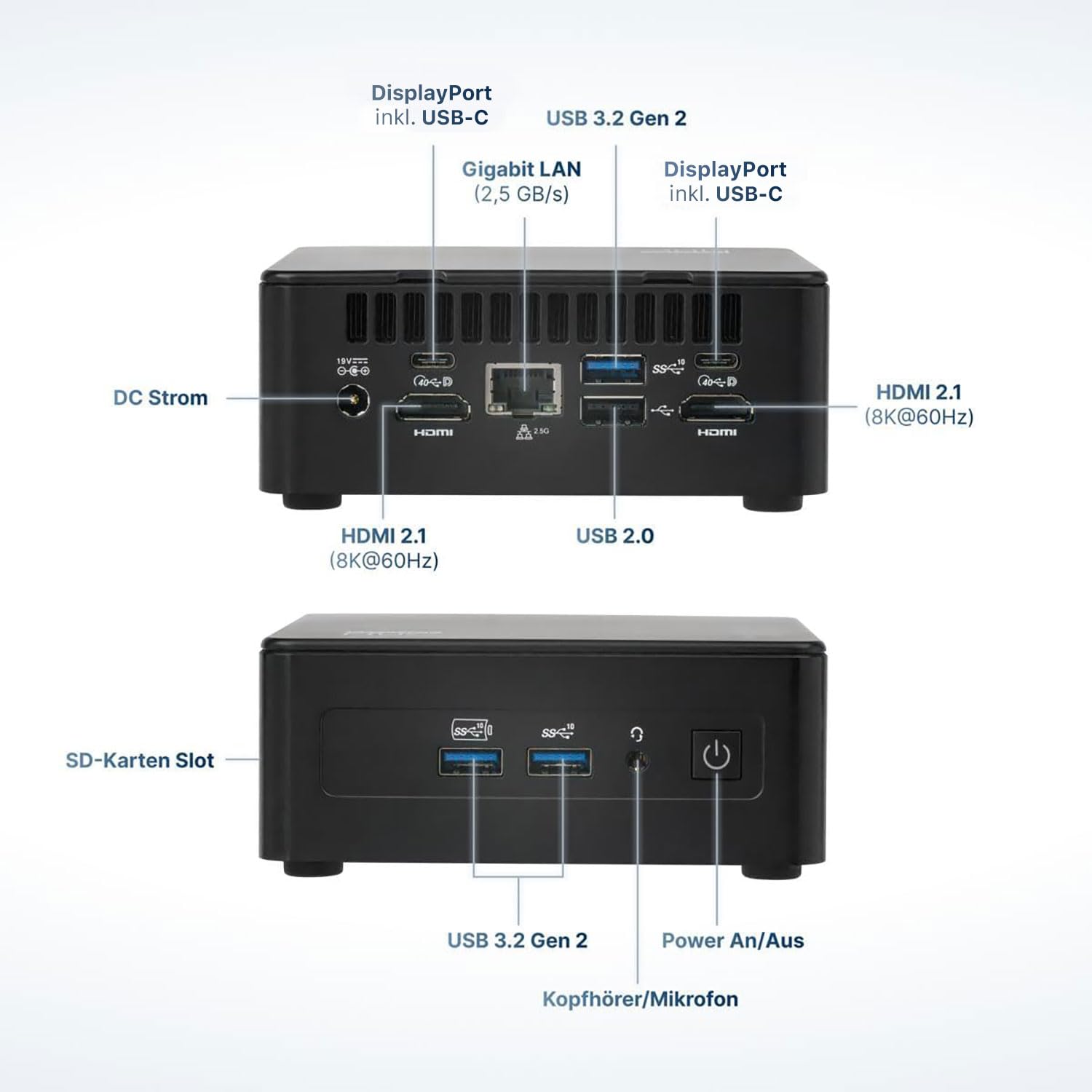 Pro Intel® Core-i7 13. Gen. • NUC13 Pro Barebone • 10 Kerne, bis zu 5,0GHz • Thunderbolt 4 • WiFi 6E, BT 5.3 • Kein Speicher, kein Betriebssystem • Mini Micro Desktop PC