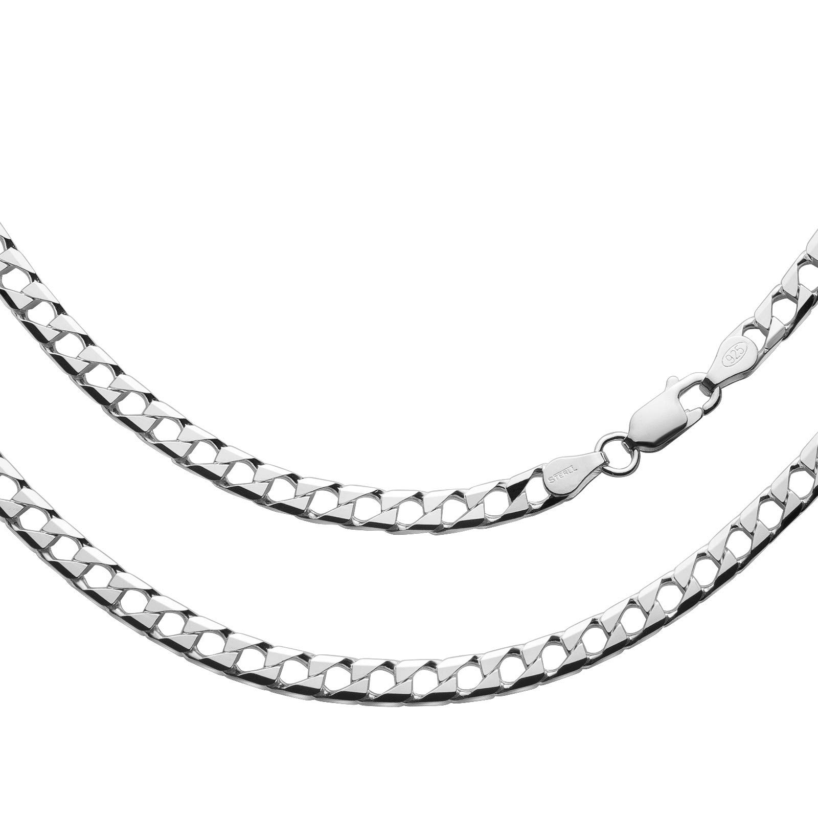 SterllHombre Cadena Plata 925 Pista Sin Colgante Joyería Bolsa Regalos para Hombres