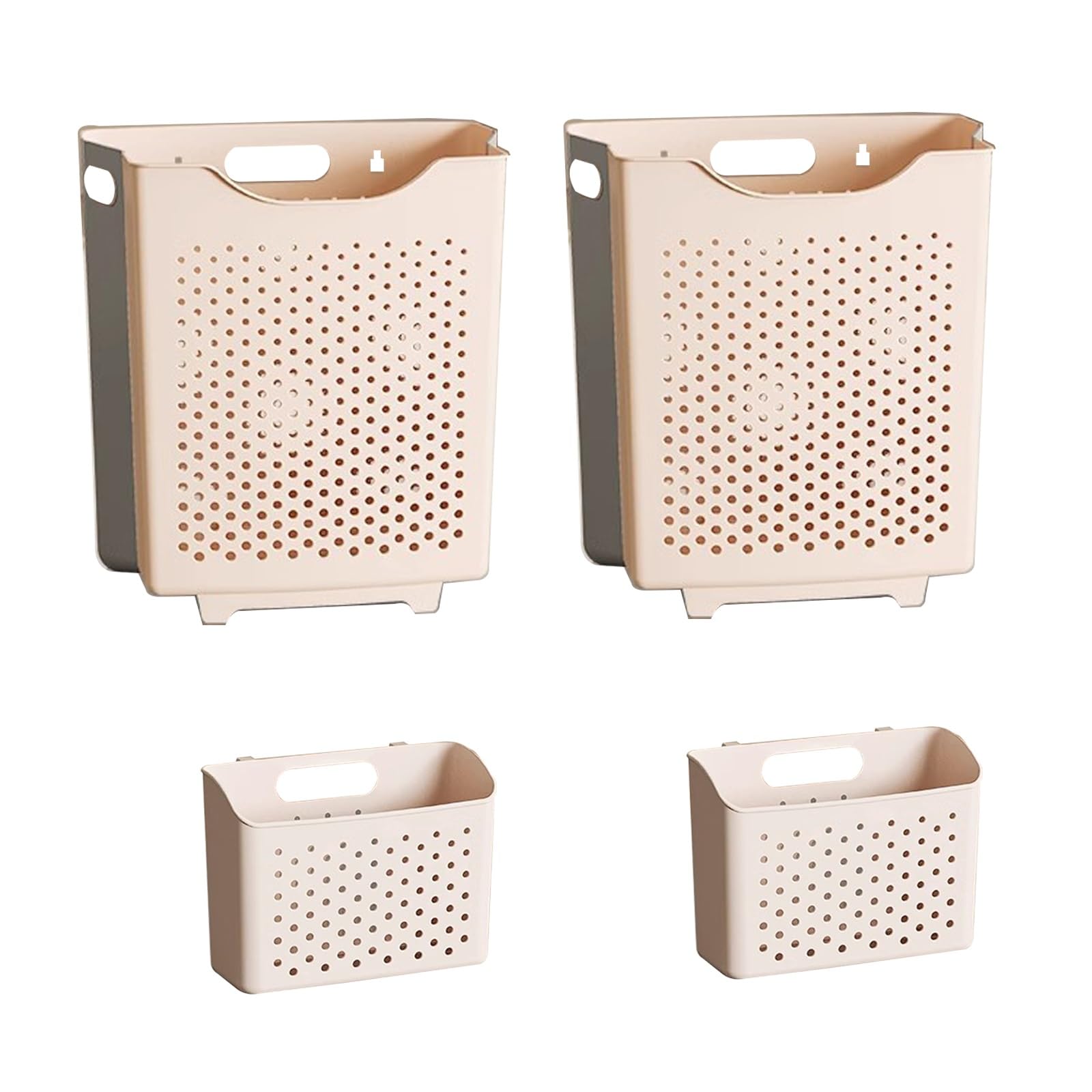 Folding dirty laundry basket, Wall Mounted Laundry Basket Foldable Multicolor Ventilated Breathable(Pink)