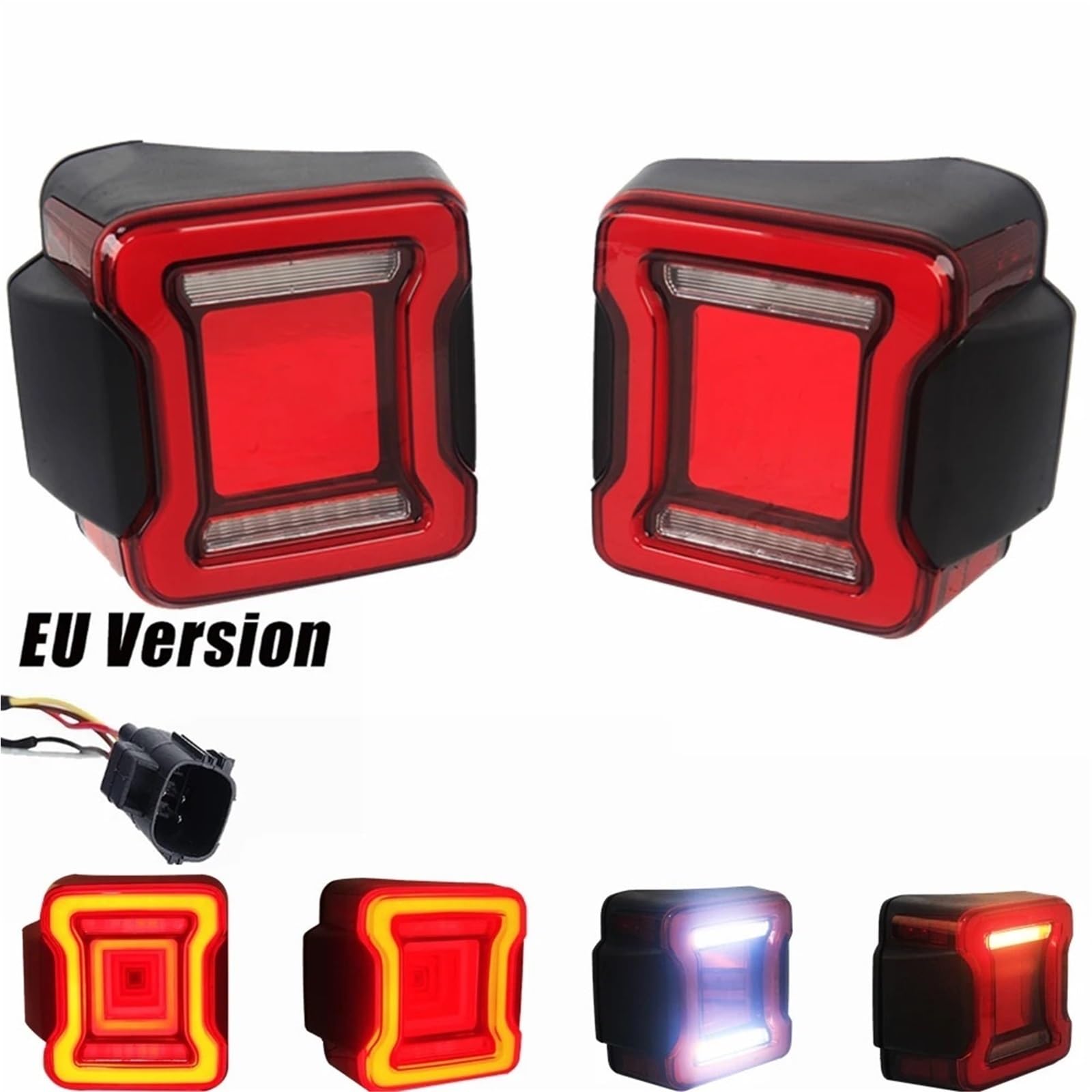tylne światła LED Pasuje do Jeep JK LED 2007-2018 Tylne światła zamienne Montaż tylnych świateł samochodowych Wymiana tylnych świateł LED światła tylne(Style B EU version)