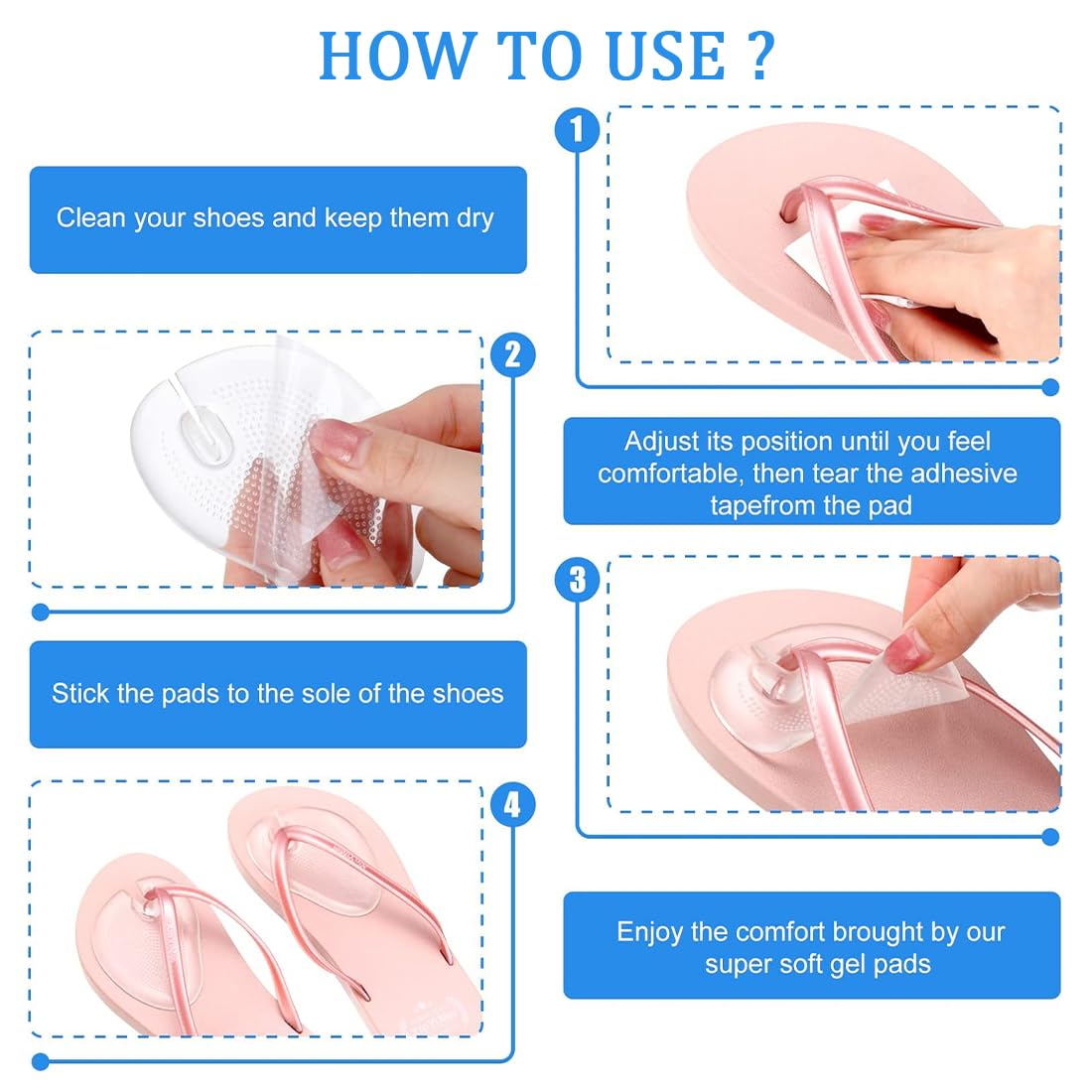 JEYORZY 2 paia protezioni dita piedi silicone trasparenti
