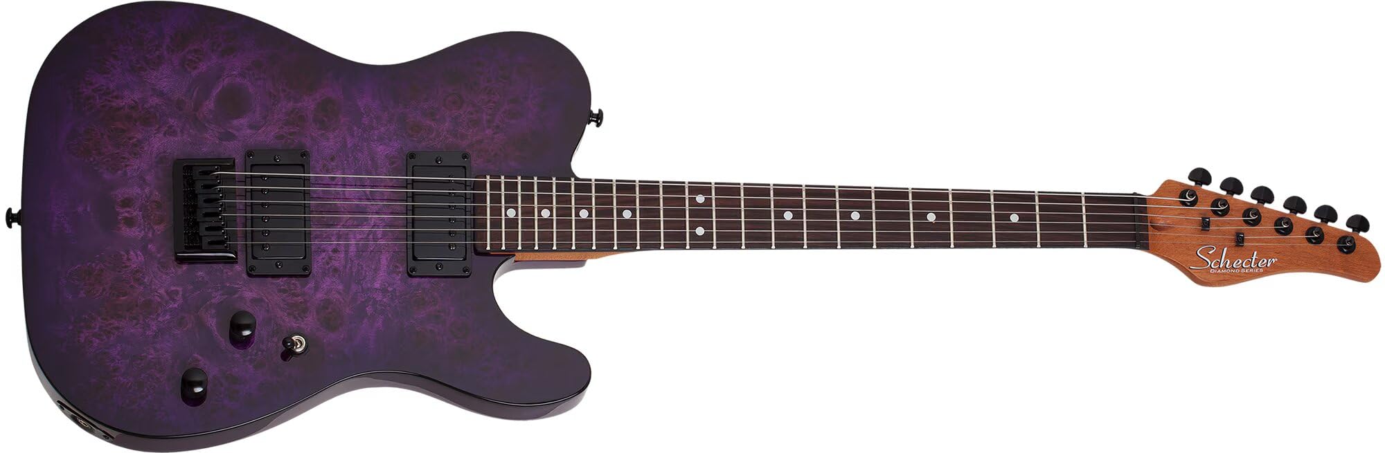 Schecter PT Standard Purple Burst Burl E-Gitarre