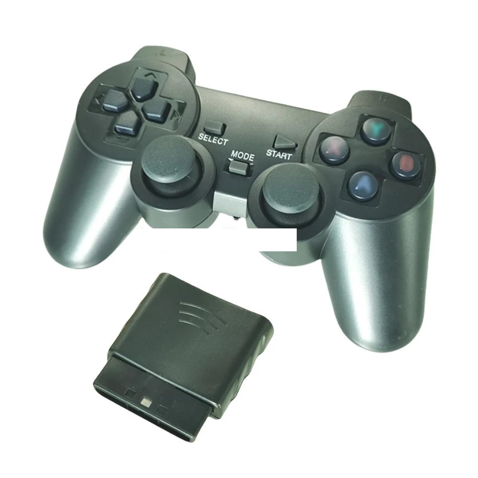 Bezprzewodowy pad do gier dla Arduino PS2 kontroler uchwytu dla konsoli Playstation 2 Joystick podwójna wibracja Shock Joypad Raspberry Pi(SILVER)