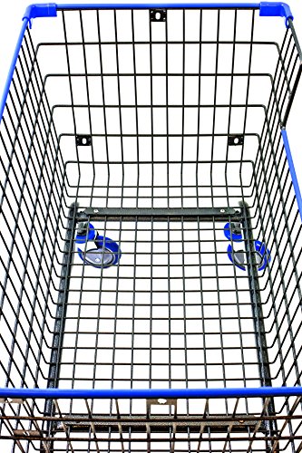 Coin Laundry Cart, Cart&Supply [Heavy Duty] [Rolling Cart] 6.0 Bushel Gray/Blue (Charcoal Gray-Blue) Without Pole Rack #TOP2