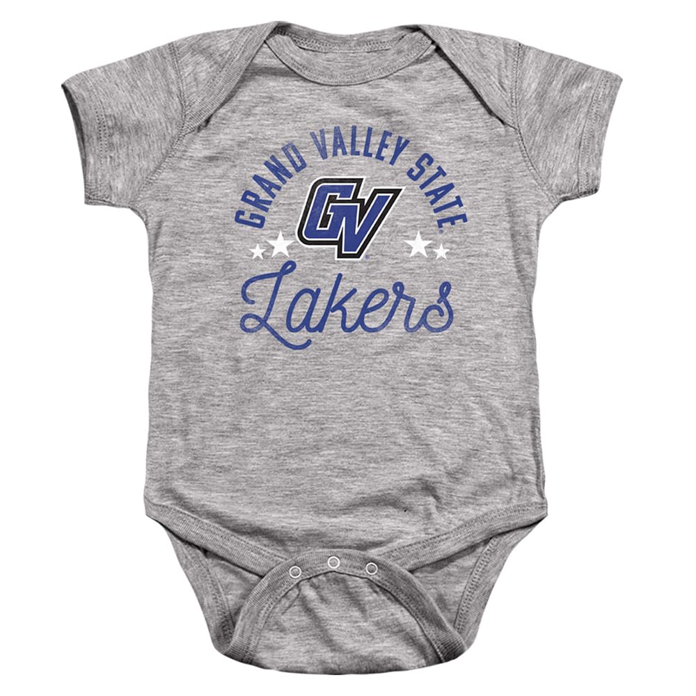 GVSU Grand Valley State University Official Lakers Unisex Infant Snap Suit for Baby,Athletic Heather, 6 Months