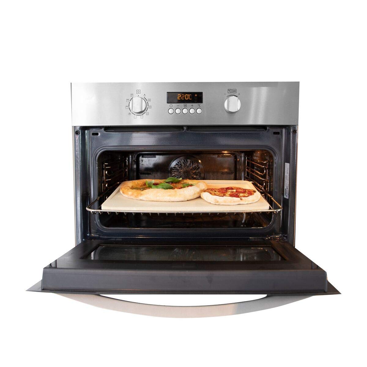 Boska Pietra Pizza Deluxe Rettangola/Per il forno/Pizze con la qualità di quelle fatte nel forno di mattoni/Bordo rialzato lussuoso/Cordierite / 32x40 cm