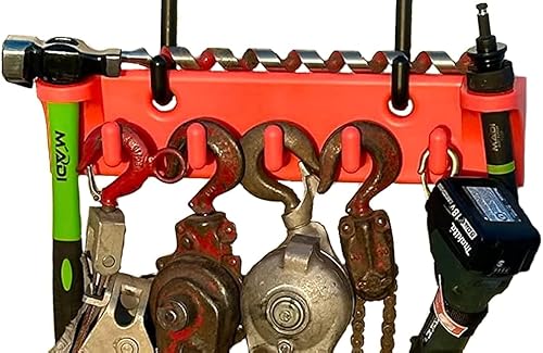 The Big Rack - Organizador de herramientas para camión (ganchos de cubo incluidos) para camiones de cangilón, tablero de herramientas Lineman