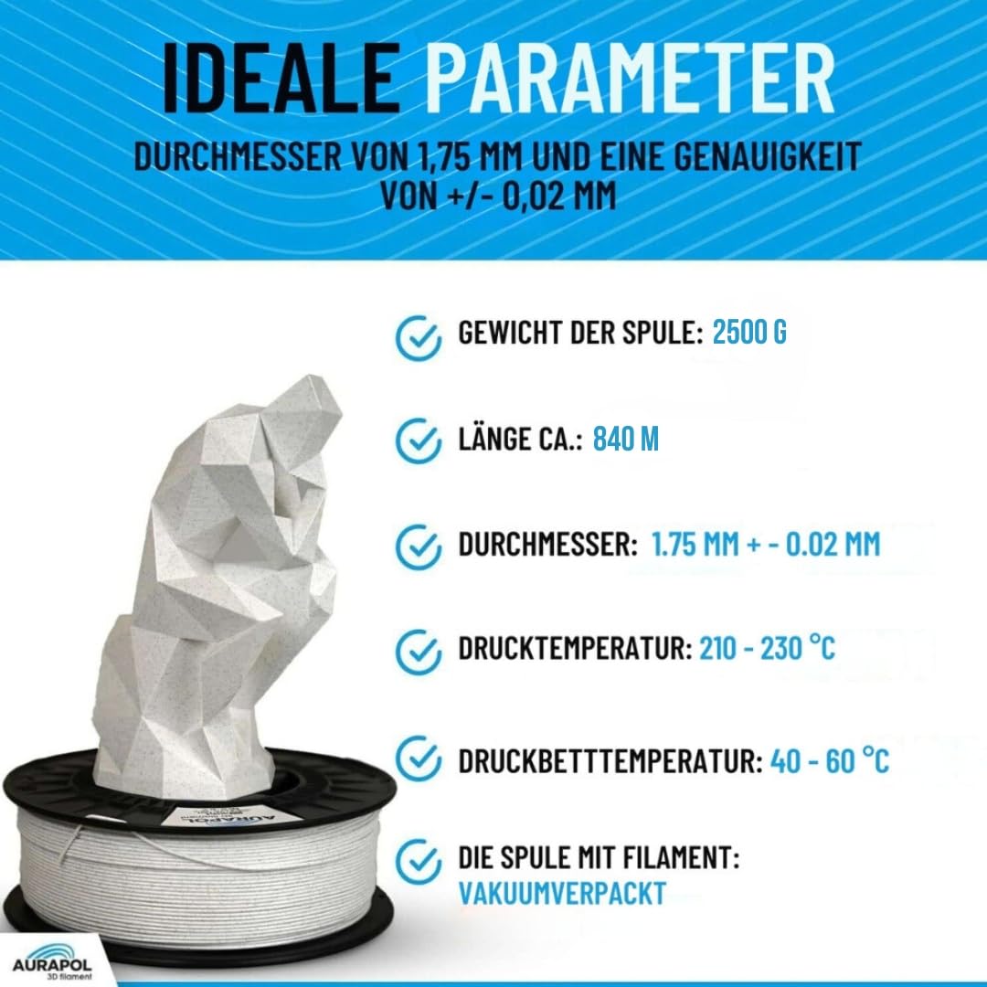 AURAPOL Filament 1,75 PLA, 1 kg filament do drukarki 3D, filament PLA z precyzją 1,75 mm +/-0,02 mm, filament klasy premium, kompatybilny z większością drukarek 3D FDM(FFF) i długopisów 3D, kolor malinowy