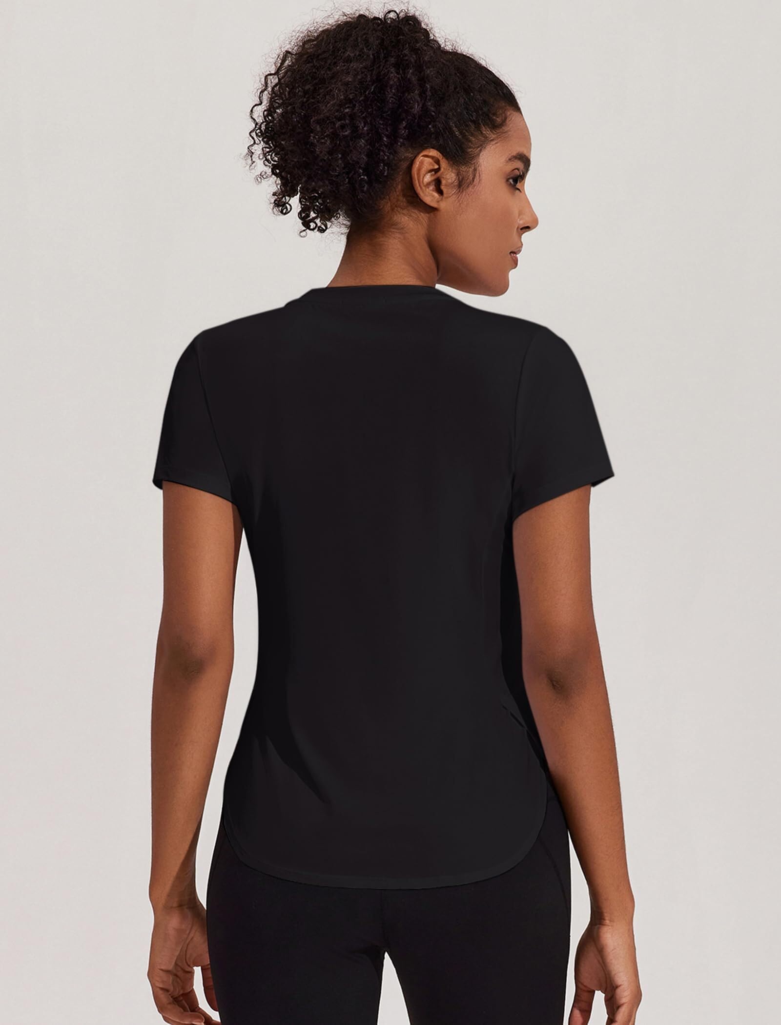 PINSPARK Camiseta Deportiva de Manga Corta para Mujer con protección Solar UPF 50+, Camiseta Deportiva de Secado rápido con protección UV, Shirt Holgada y Transpirable para Yoga - 3
