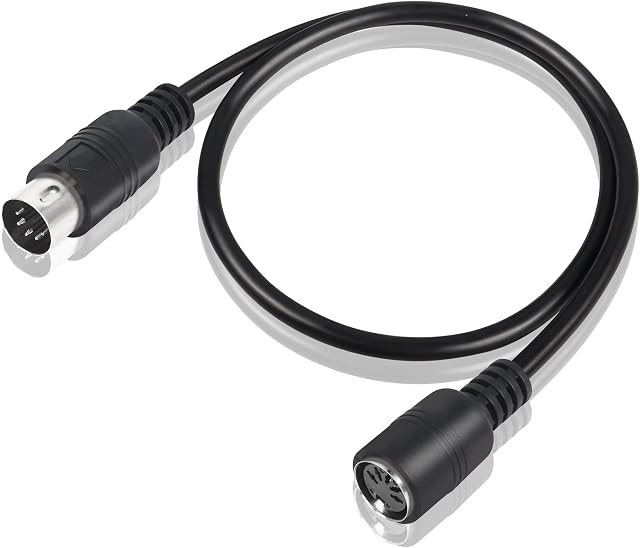 PNGKNYOCN MIDI Extension Cable DIN 5 Pin Male to Female Audio Adapter Cable for MIDI Keyboard Synthesizer, Organ, Electric Piano, MIDI Guitar(50 cm)
