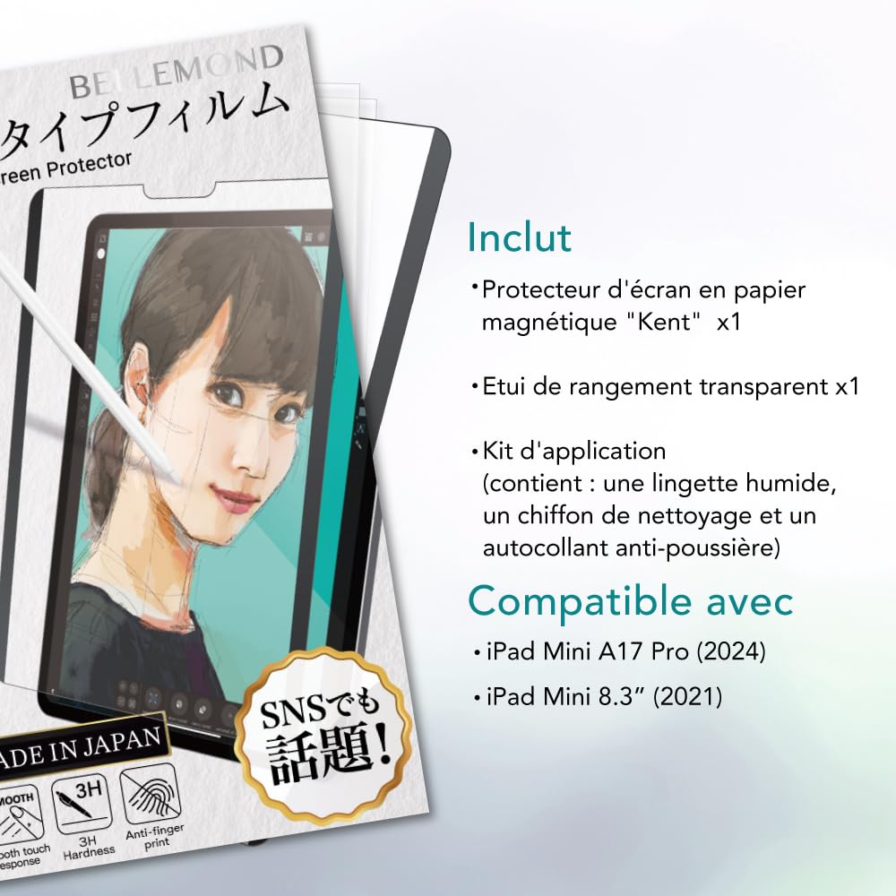 Cazy Paper-Feel Film De Protection Magnétique Compatible Avec IPad Pro 12.9 2022  6th Gen Ipad Pro 12 9 2021 5th Gen Amovible Et Reutilisable