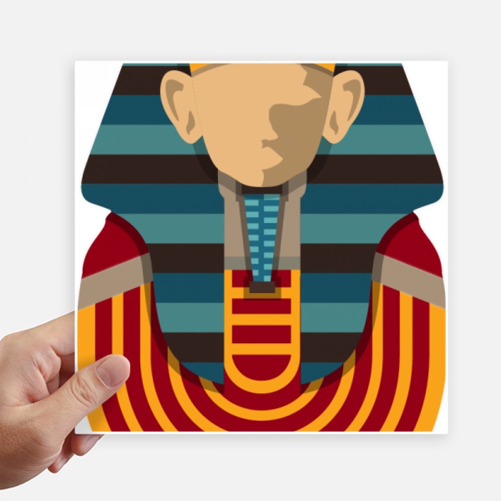 Autocollant carré Égypte Pharaon 20 cm multicolore à motifs graphiques