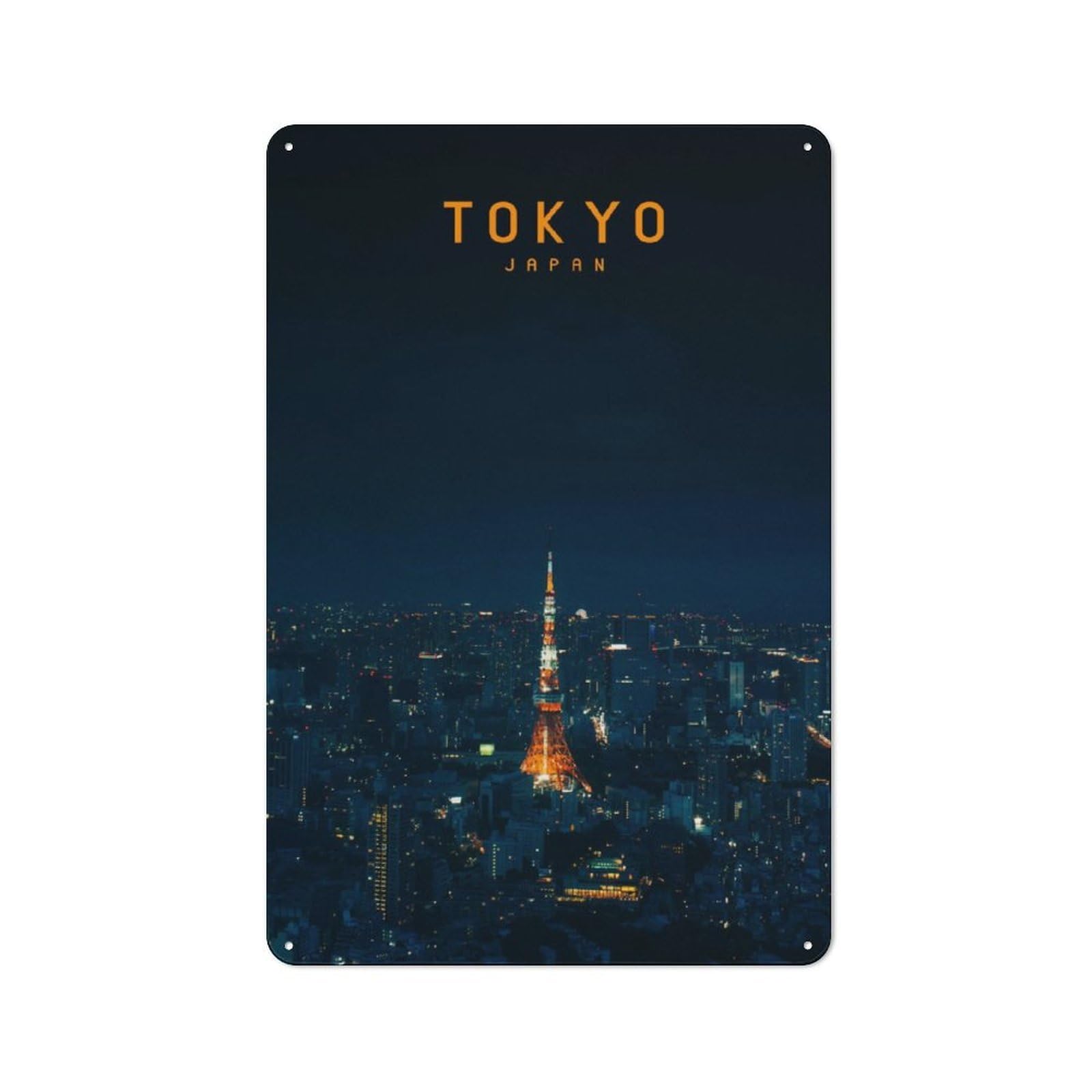 Junmoney Tokyo Retro Tin Sign 30X20cm For Workshop Wall, For Collectors Of Retro Metal Wall Decor