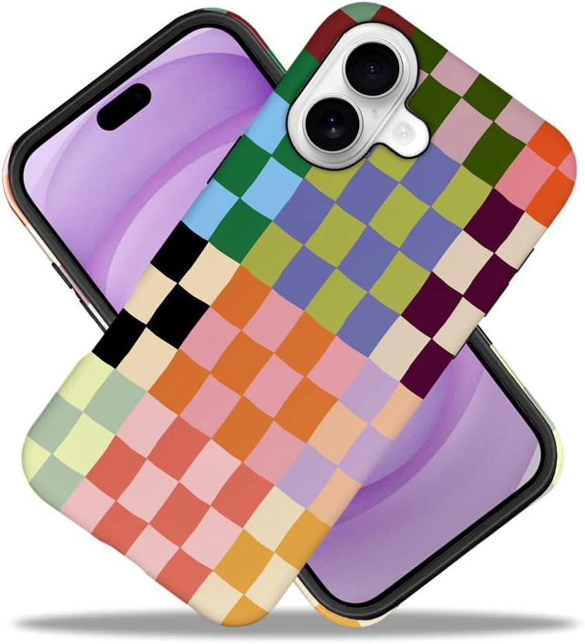 DAIZAG Case Compatible with iPhone 17,Fit Shockproof Cover for Women Girls,Checkerboard Gingham Plaids Bright - Image 2