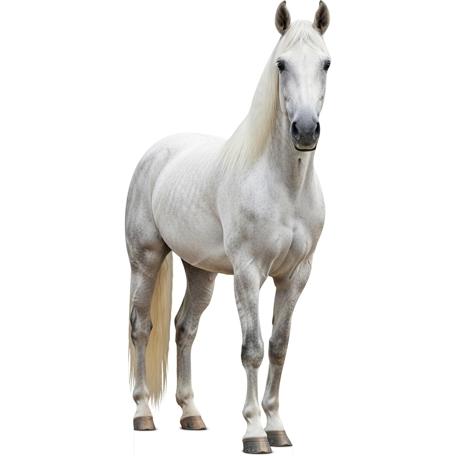 White Horse 2FT Life Size Cardboard Cutout, Animal Standup, 1 PC