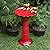 Alpine Corporation 28" Tall Outdoor Metal Birdbath with Birds and Leaves Yard Statue Decoration, Red