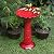 Alpine Corporation 28" Tall Outdoor Metal Birdbath with Birds and Leaves Yard Statue Decoration, Red