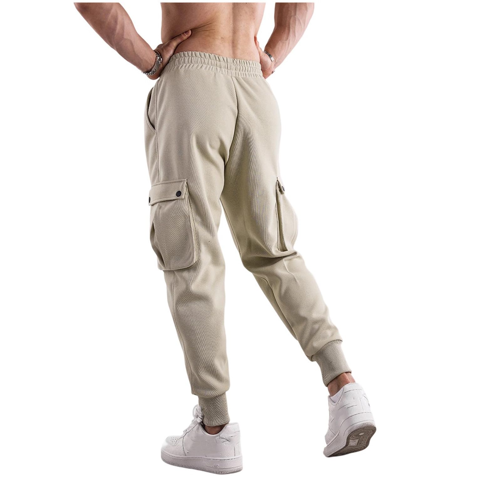 Sweathose Stretch Schlupfhose Lange Sporthose Trainingshose Männer Hosen mit Gummizug Streetwear Hose Sportlich