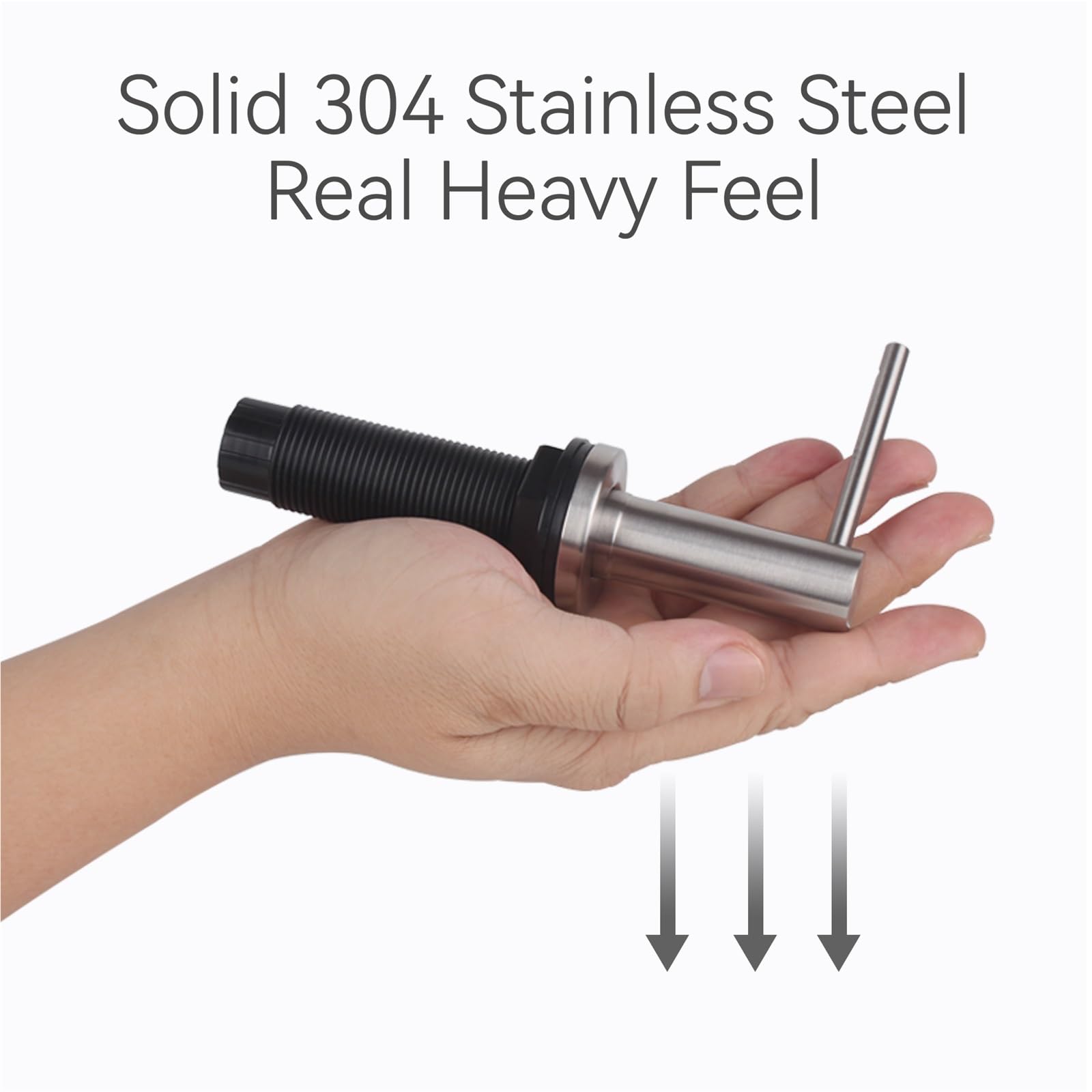 Dispensador de jabón de Cocina Dispensador de jabón sólido Acero Inoxidable 304 for Fregadero Cocina con Botella 17 onzas y Kit Tubo extensión 47 Pulgadas para Fregadero