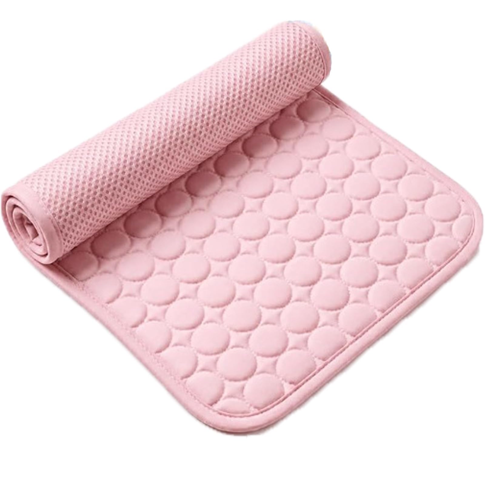 Tappetino refrigerante lavabile per cani e per gatti | Portatile, traspirante e antigraffio, in seta ghiaccio, per l’estate e per animali di ogni taglia(Light pink,XXL)