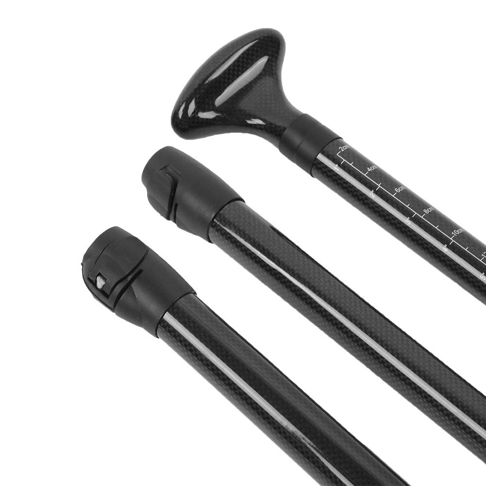 Carbon Paddel Set, 3-teilig Verstellbares SUP Paddel für Kajak Surfbrett Schlauchboot, Kohlefaser Ruder Zubehör für Stand Up Paddle Wassersport und Freizeit