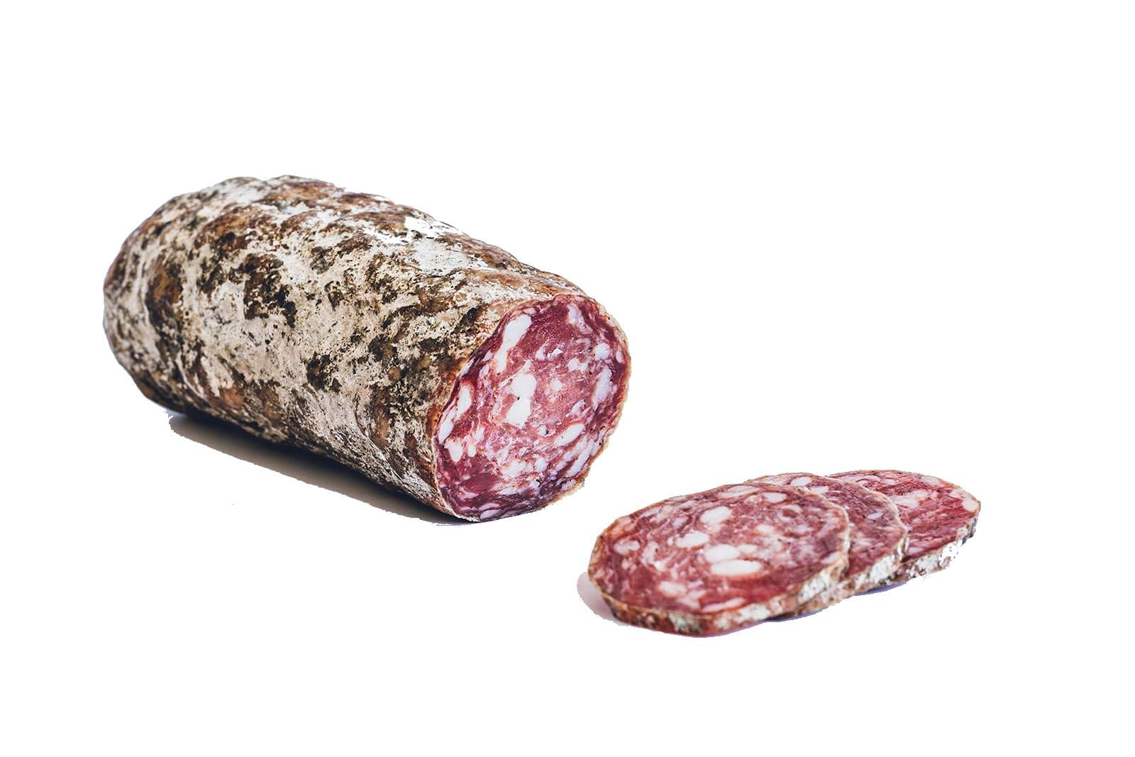 Saucisson sec de campagne Artisanal - Porc Francais - Sélectionné par vos Champions du Monde de Boucherie - 1 pièce 350g - Panier Gourmand Charcuterie - Idée Cadeau apéro