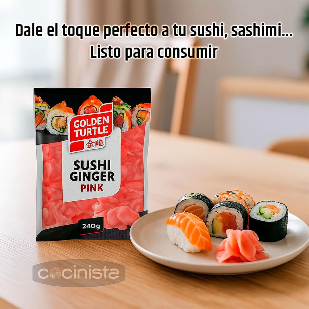 Gari Jengibre Encurtido Rosa 240 g para Sushi Acompañamiento Japonés