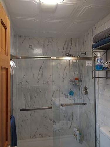 Miniatura 7 de A La Maison Ceilings R08 Virginian Foam Glue-up Ceiling Tile (128 sq. ft.Case), Pack of 48, Plain White