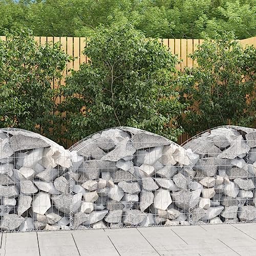 Owoxanthellate Silver Rectangular Galvanized Iron Gabion Basket 39.4 x 19.7 x 31.5 in Modern Garden Planter for Stones Outdoor Privacy Wall for Patio Balcony Landscape