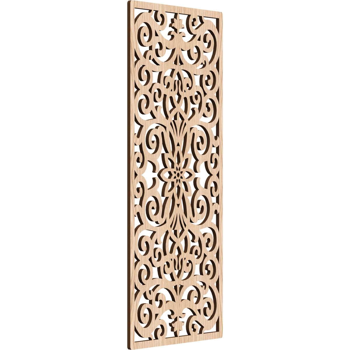 Buel Decorative Pierced Fretwork Wood Wall Panels, 11 3/8"W x 29 3/8"H x 3/8"T, Red Oak