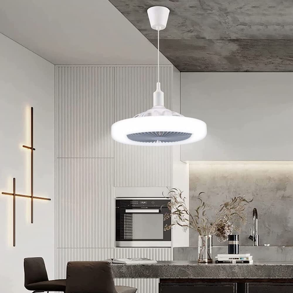 Ventilatore da soffitto con Luce LED da 11,02" e 30W, Piccolo, Intelligente, con Tre velocità di Regolazione, Lampada a Sospensione, Ventilatore Chiuso per la casa e Il Soggiorno.