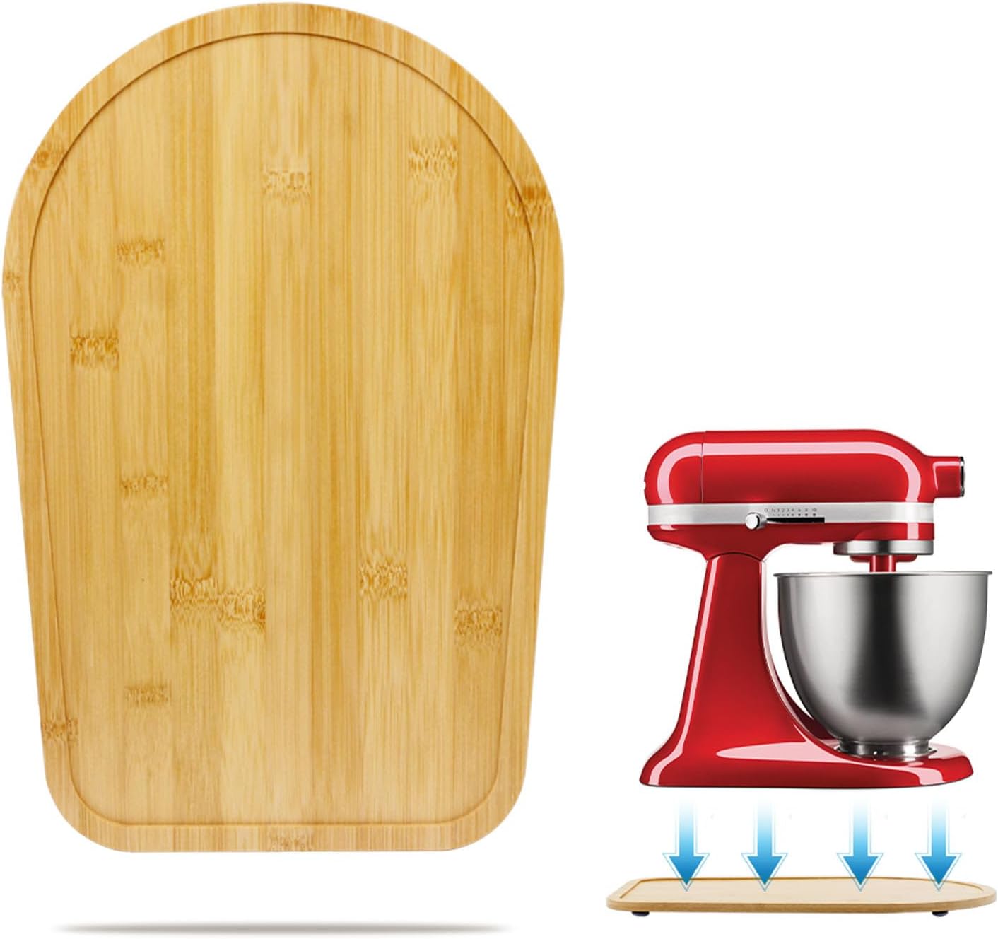 Bamboo Mixer Slider Mat for KitchenAid Tilt Head 4.5-5 Qt Stand Mixer, Appliance Sliding Mat for Easy Movement and Countertop Protection