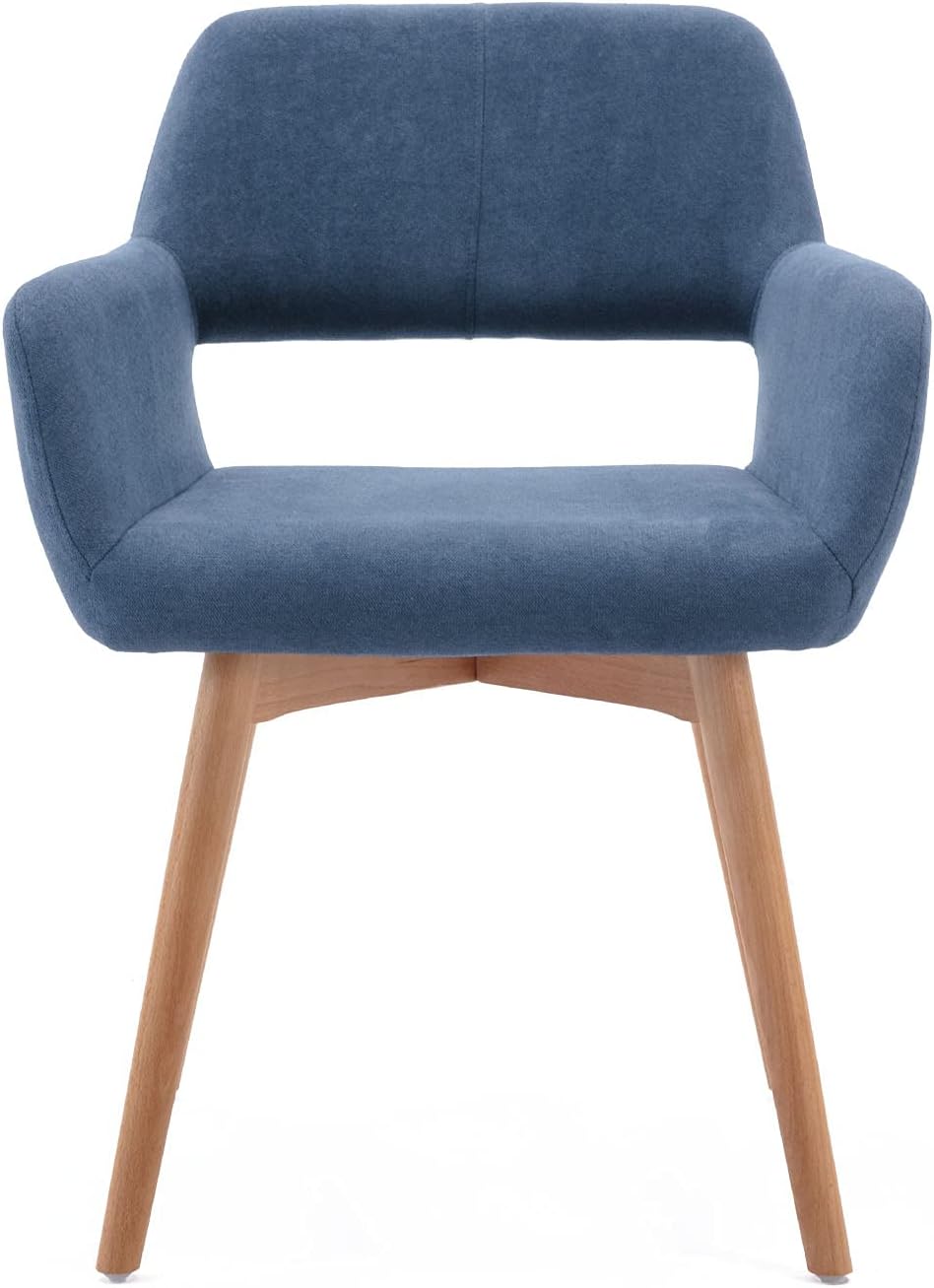Black Friday - 80% OFF WisHom Small Modern Living Dining Room Accent Arm Chairs Fabric Mid-Century Upholstered Side Seat Club Guest with Solid Wood Legs (2, Blue) 🔥 Crazy Deals WisHom Small Modern Living Dining Room Accent Arm Chairs Fabric Mid-Century Upholstered Side Seat Club Guest with Solid Wood Legs (2, Blue)