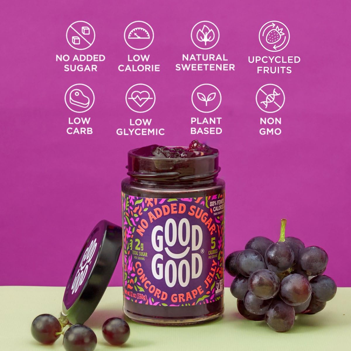 GOOD GOOD Sweet Apricot Jam - Keto Friendly - Low Calorie And No Added