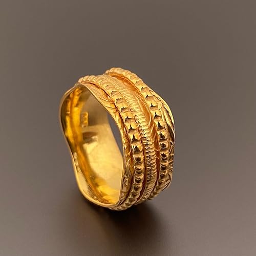 Miniatura 3 de Spinner Silver Ring, Three Band Rings, Spinner Gold Ring, 925 Silver Ring, Handmade Ring, Bohemian Spinner Ring, Fidget Spinner Ring, Meditation