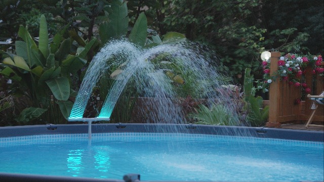 Poolhacker Solar Watch POOLHACKER Solar Pool Fountain with 10-Color LED Lights on Amazon ...