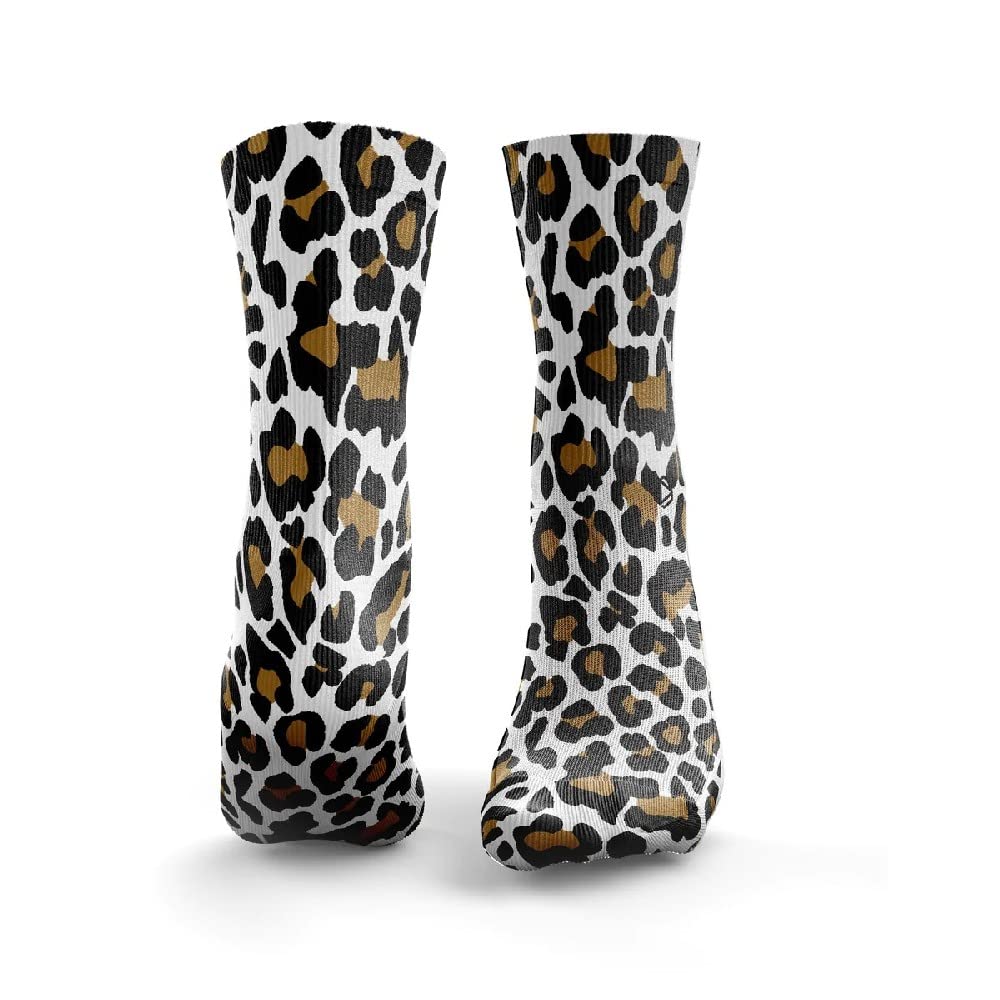 HEXXEE Women's Leopard Socks Original White, Womens: 7.5-10 UK / 9.5-12 US