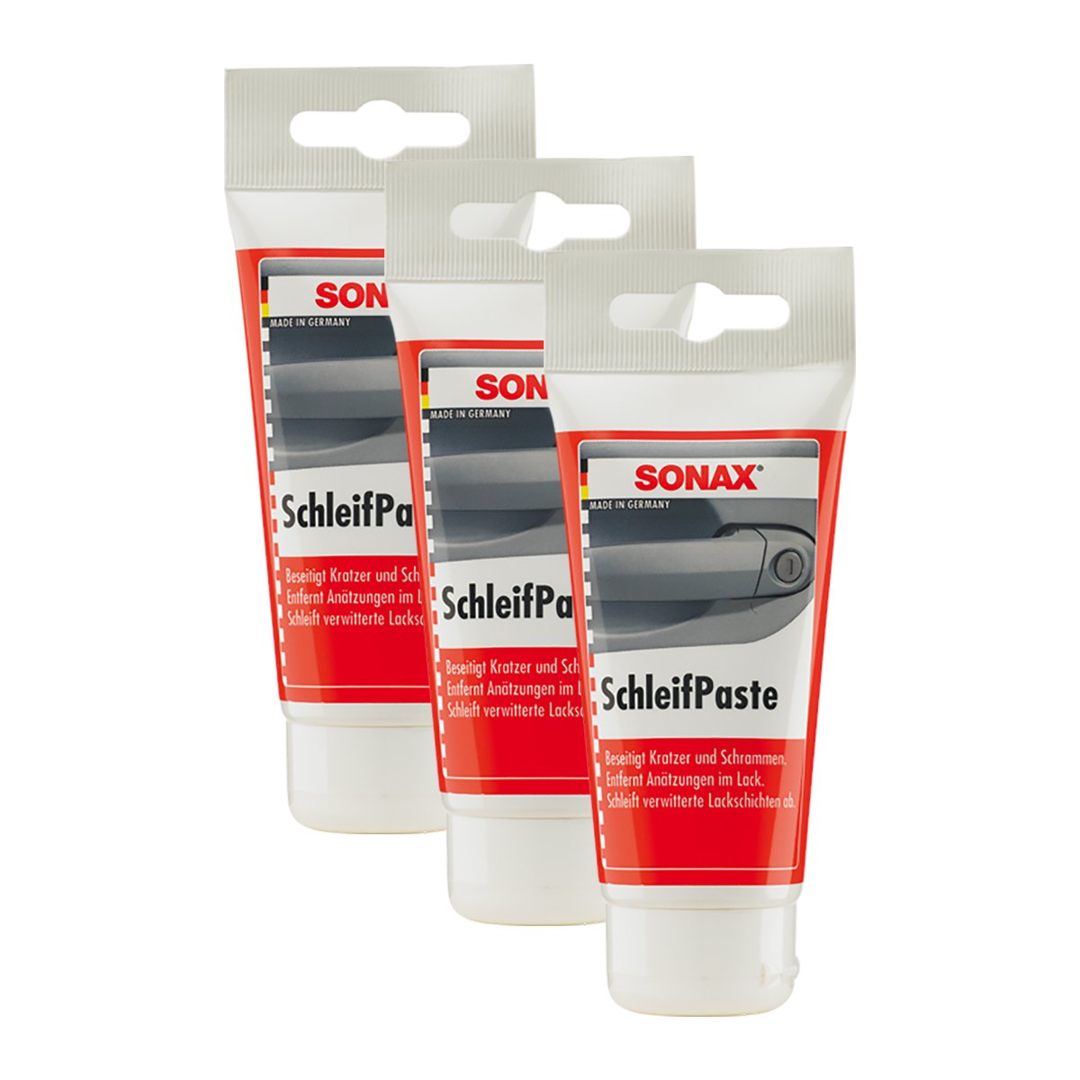 SONAX 3 x 03201000 – Pasta de abrillantado Silicona Libre Lija abrillantador 75 ML