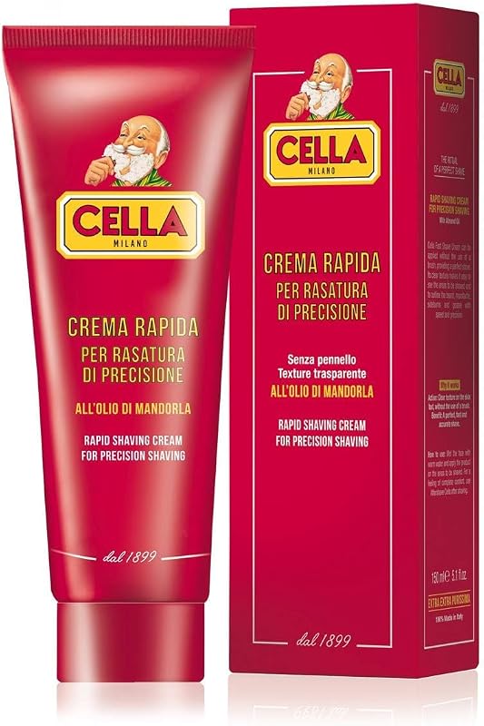Cella Milano Creme de Barbear Transparente sem Pincel, 150 mL, Fabricado na Itália