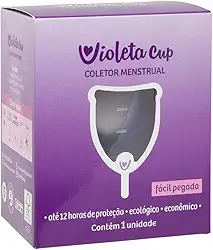 Violeta Cup Coletor Menstrual Transparente Tipo A, Violeta Cup, Incolor, Tipo A Mulheres A Partir De 30 Anos Ou Com Filhos, E/Ou Com Colo Do Útero De Altura Média E Alta