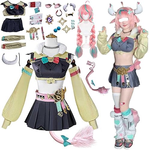 Lmetsky Varesa Cosplay Outfit Varesa Costume Dress Varesa Uniform Women Halloween Set - Pink - X-Small